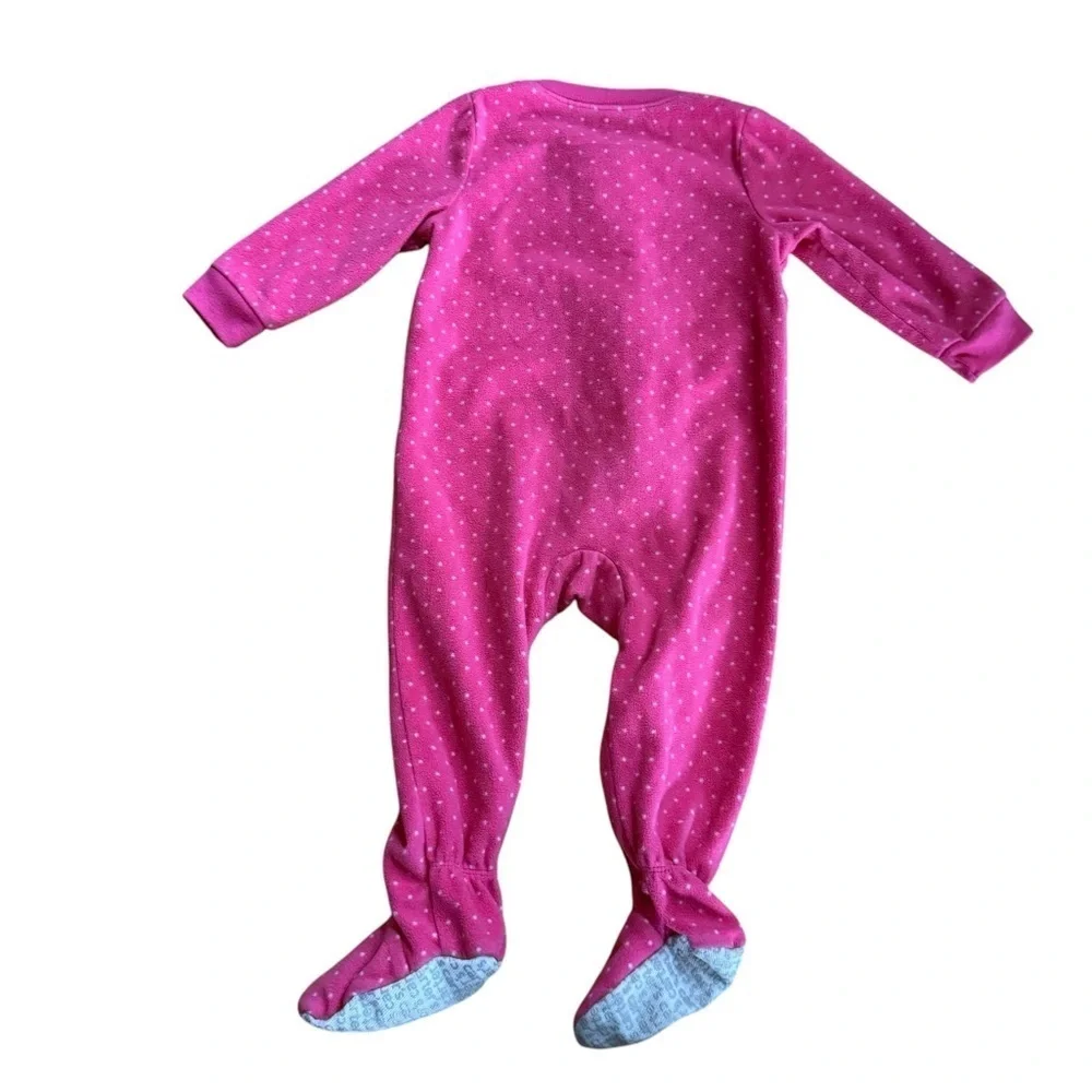 Carter’s Pink Fleece Pajama 2-way zip Sleeper Unicorn Baby Girl 18M